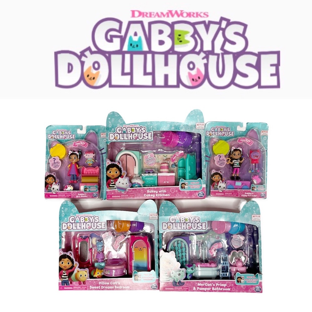 New Gabby’s Dollhouse Pillow Cat Mercat Cakey DJ Catnip Baby Box Surprise Toys